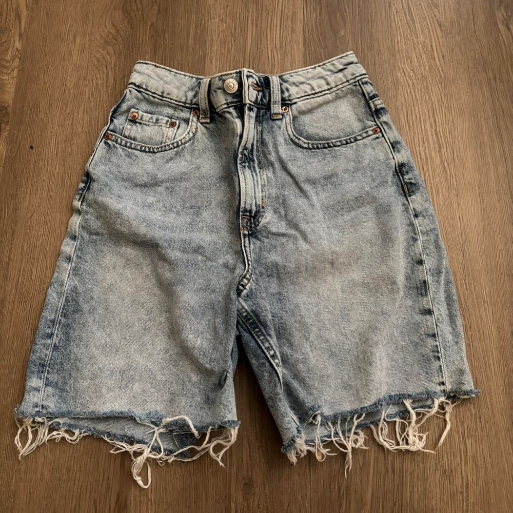 Distressed Denim Shorts